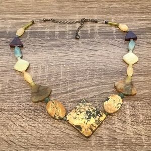 Vintage Jay King Sterling Silver Multi-Gemstone Beaded Necklace 21" Long